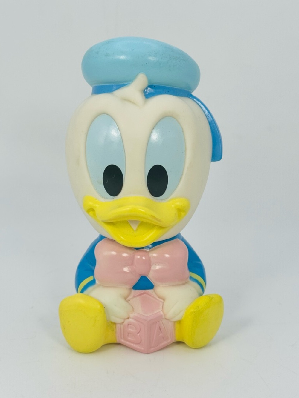 Vintage Disney Baby Donald Duck Rubber Squeaky Doll Toy 4.75" Arco